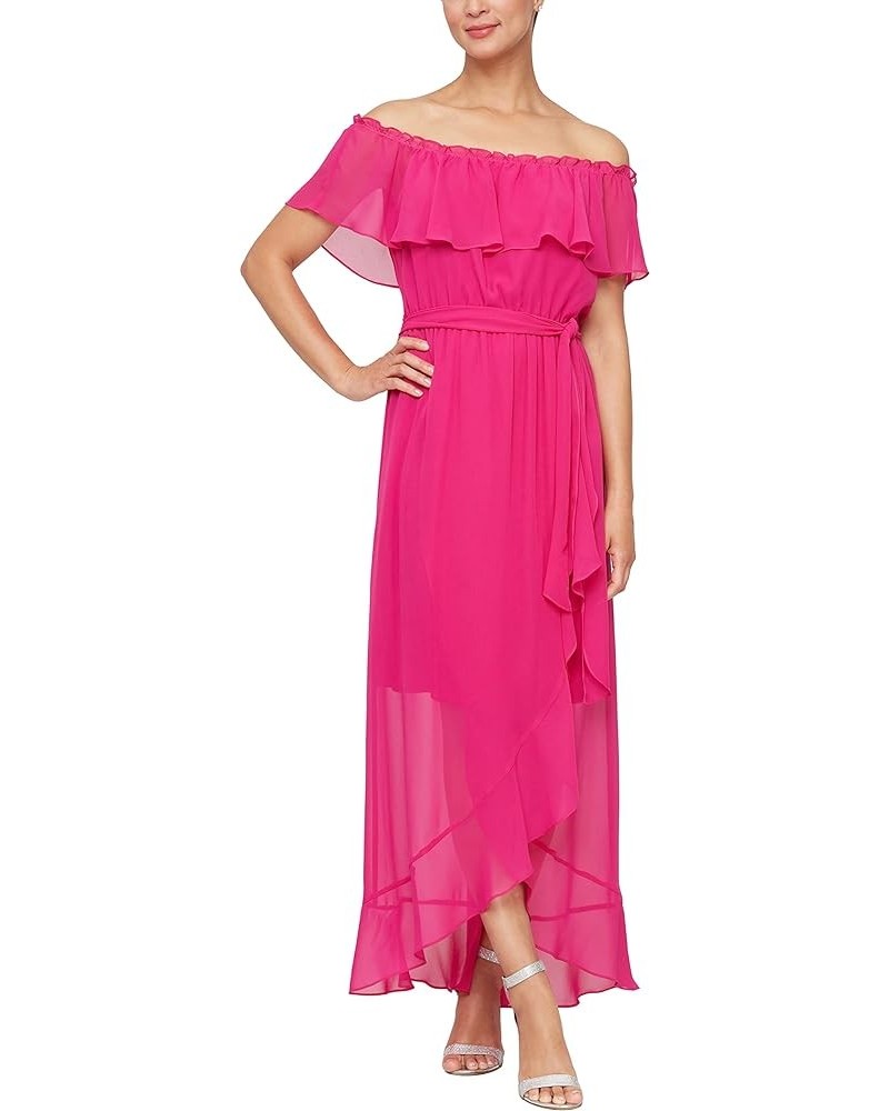 Women's Sleeveless Chiffon V-Neck Wrap Dress with Cascade Ruffle Azalea Off Shoulder $30.51 Dresses