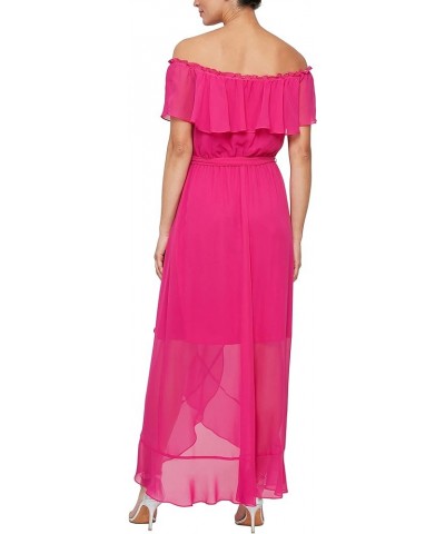 Women's Sleeveless Chiffon V-Neck Wrap Dress with Cascade Ruffle Azalea Off Shoulder $30.51 Dresses