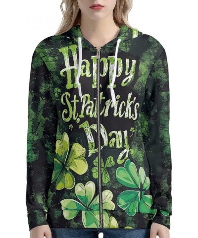 Women's Long Sleeve Hooded Cardigans Fall Lightweight Hoodie Sweatshirts Full Zip with Pocket Happy St. Patrick's Day Leaf $1...