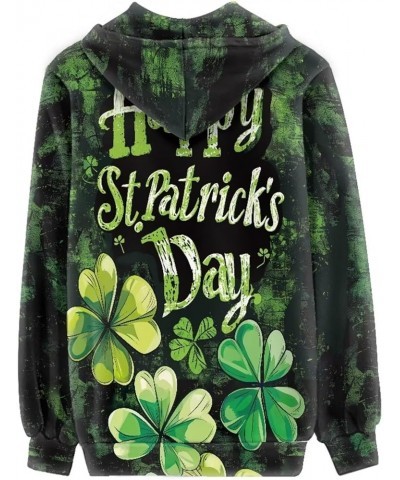 Women's Long Sleeve Hooded Cardigans Fall Lightweight Hoodie Sweatshirts Full Zip with Pocket Happy St. Patrick's Day Leaf $1...