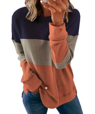 Womens Crewneck Solid Striped Sweatshirts Side Split Sweater Tops Long Sleeve Pullover Shirts 2022 Cozy Fall Top White $10.82...