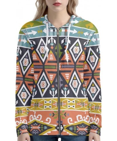 Hoodies with Pockets Zip Up Hoodie for Women Girls Sweatshirt Long Sleeves Sports Wear for Fall Spring XS-5XL Aztec Pattern $...