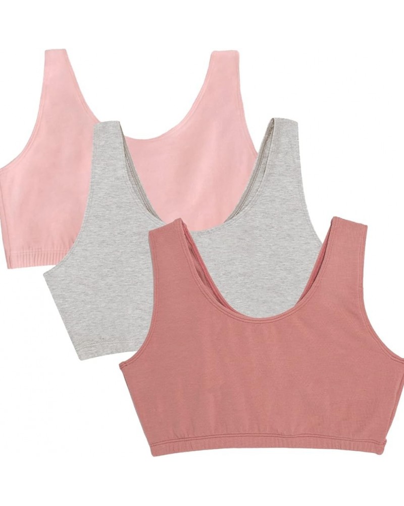 Women's Built Up Tank Style Sports Bra Heather Grey/Dusk/Blushing Rose $8.80 Lingerie