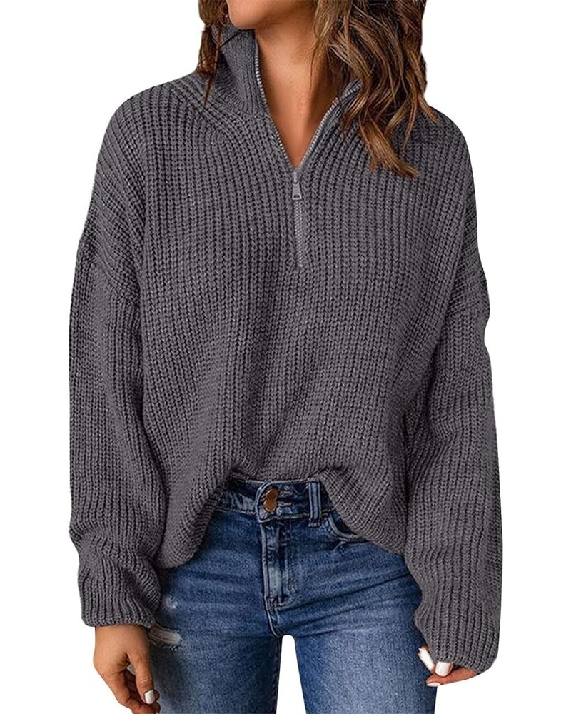 Tunic Sweaters Women's Oversized Crewneck Sweater Puff Long Sleeve Cable Slouchy Pullover Tops Jumper 02-dark Gray $9.24 Swea...