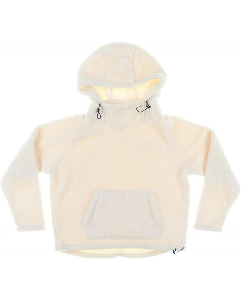 Pink Sherpa Sweatshirt Pullover Hoodie Solid Cream $19.59 Hoodies & Sweatshirts