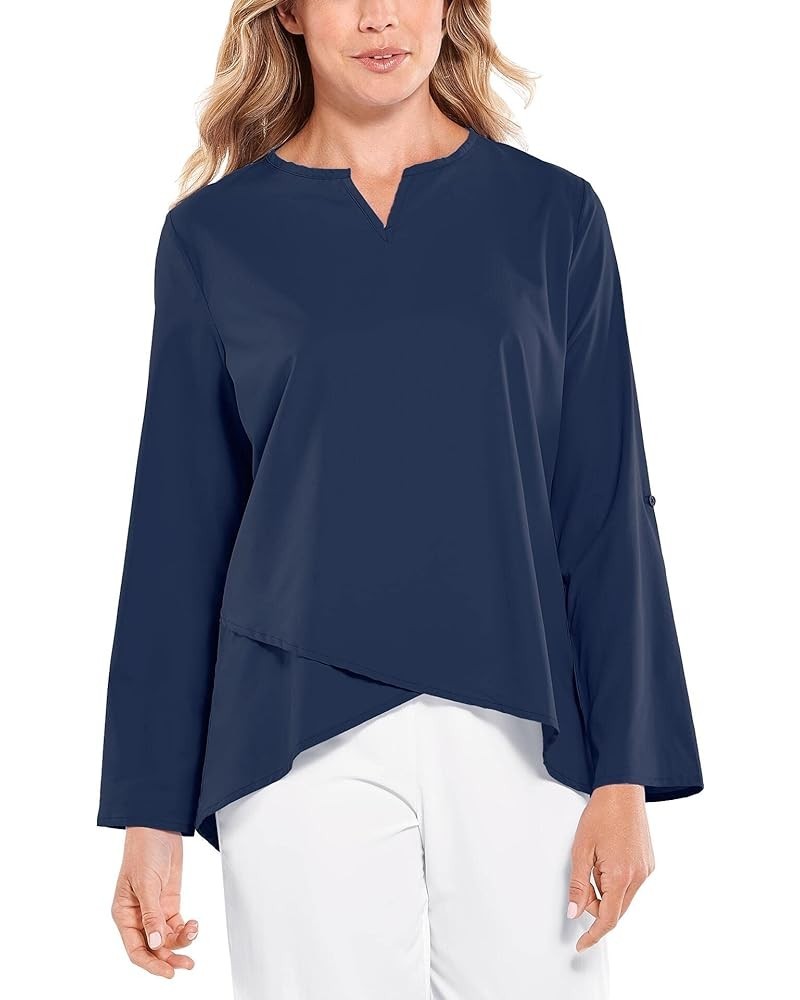 UPF 50+ Womens Santa Barbara Tunic Top - Sun Protective (Large- Bay Aqua) X-Small Navy $27.95 Tops