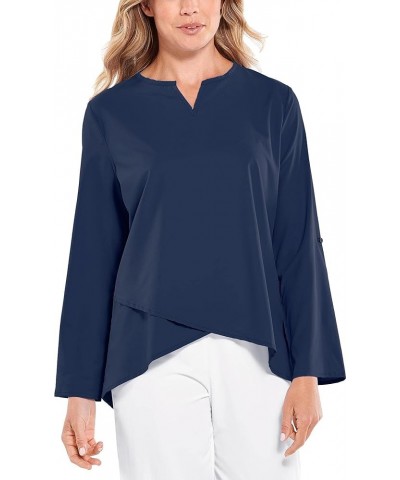 UPF 50+ Womens Santa Barbara Tunic Top - Sun Protective (Large- Bay Aqua) X-Small Navy $27.95 Tops