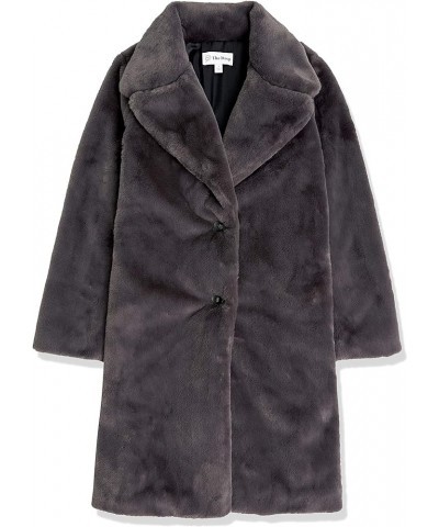 Women's Kiara Loose-Fit Long Faux Fur Coat Graphite $47.82 Coats