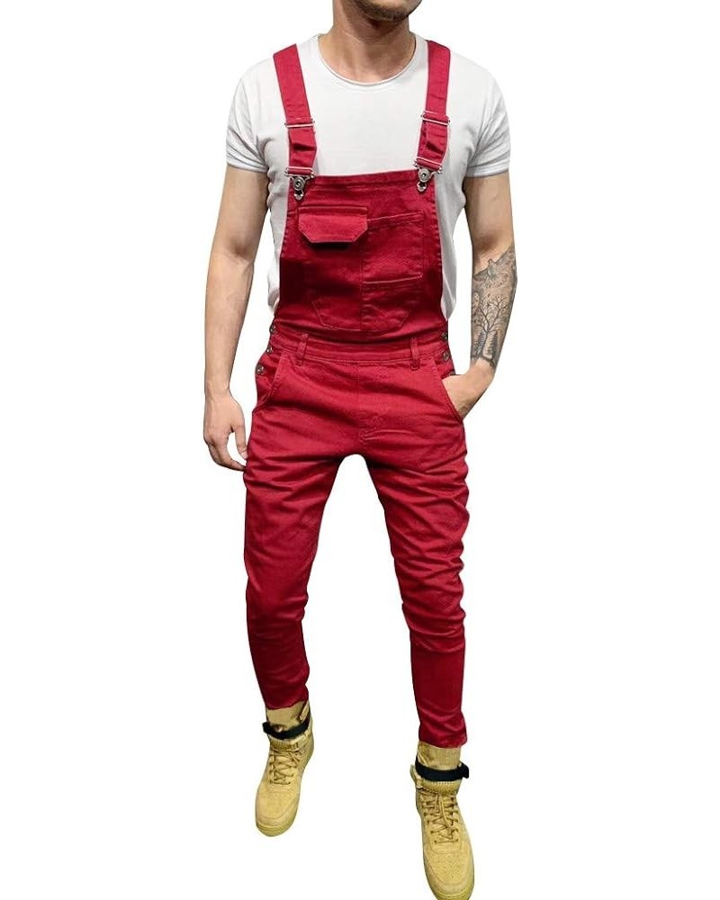 Mens Jeans Relaxed Fit, Mens Jeans Pants Casual Wide Leg Pants Baggy Hip Hop Denim Pants Loose Retro Streetwear Red $20.82 Jeans