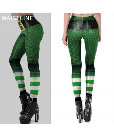 Women's St. Patrick's Day Printed Ankle Elastic Stretchy Capri Leggings Skinny Pants … B-saint Patrick's Day-10 $12.17 Leggings