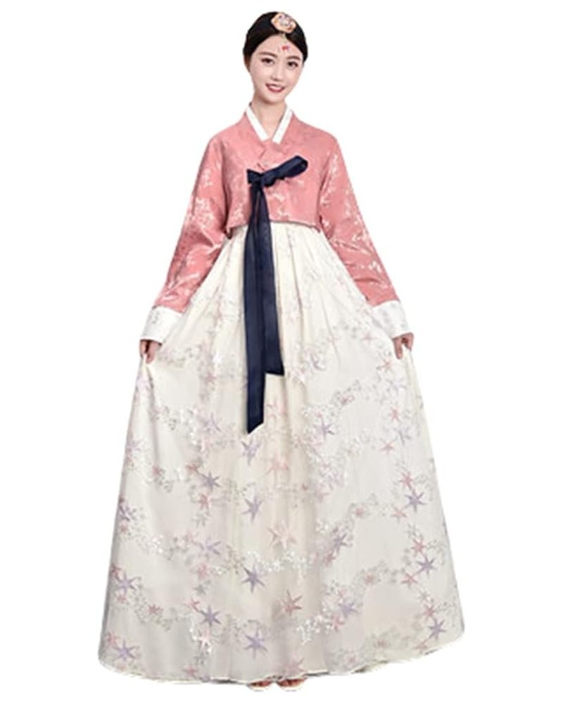 Women Hanbok Dress Korean Traditional Hanbok Korean Traditional Clothes Korean National Costumes Red White $26.80 Dresses