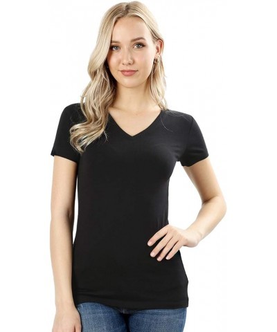 3 Pack, 4 Pack, 6 Pack V Neck Shirts for Women Short Sleeve T-Shirts Black 3 Pcs $20.70 T-Shirts