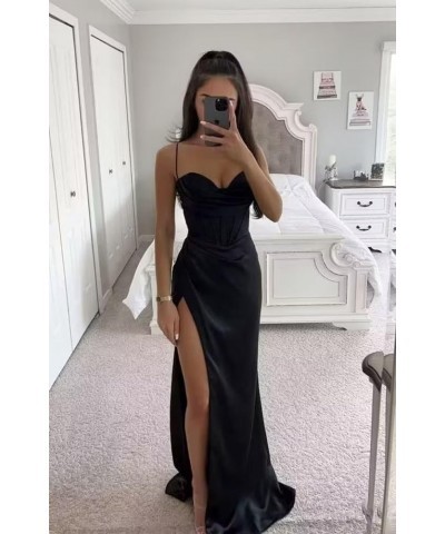 Mermaid Wedding Guest Dresses for Women Corset Cocktail Dresses Long Pleated Prom Dress with Slit Yellow $38.24 Dresses