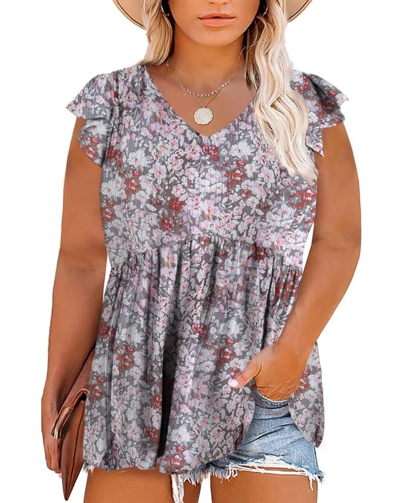 Women Plus Size Boho Floral Printed Tops Casual V Neck Long Sleeve Drawstring Blouses Shirts(1X-5X) Z1 Multicolor $19.46 Blouses