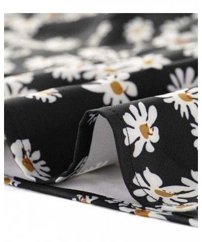 Women's Printed Elastic Tie High Waist Culottes Beach Summer Shorts Black-daisy $12.18 Shorts