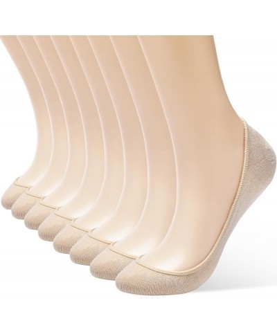 8 Pairs No Show Socks Women's Ultra Low Cut Liner Hidden Invisible Non Slip Cotton Socks for Flats Boat Summer 8 Pairs-nude $...