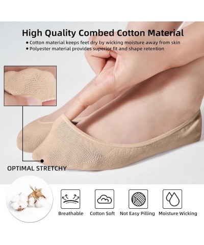 8 Pairs No Show Socks Women's Ultra Low Cut Liner Hidden Invisible Non Slip Cotton Socks for Flats Boat Summer 8 Pairs-nude $...