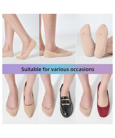 8 Pairs No Show Socks Women's Ultra Low Cut Liner Hidden Invisible Non Slip Cotton Socks for Flats Boat Summer 8 Pairs-nude $...