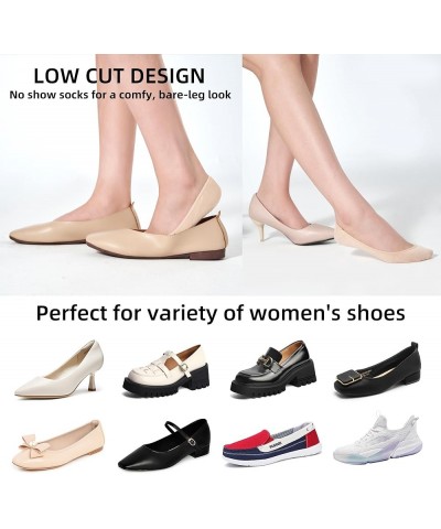 8 Pairs No Show Socks Women's Ultra Low Cut Liner Hidden Invisible Non Slip Cotton Socks for Flats Boat Summer 8 Pairs-nude $...