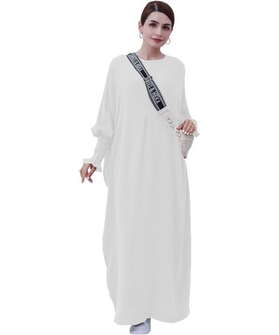 Muslim Prayer Abaya Islamic Women's Khimar Pure Color Hijab Dress Long Sleeve Dubai Kaftan White $17.22 Dresses