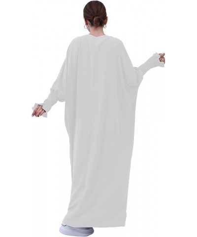 Muslim Prayer Abaya Islamic Women's Khimar Pure Color Hijab Dress Long Sleeve Dubai Kaftan White $17.22 Dresses