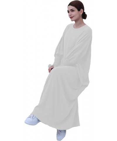 Muslim Prayer Abaya Islamic Women's Khimar Pure Color Hijab Dress Long Sleeve Dubai Kaftan White $17.22 Dresses