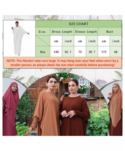 Muslim Prayer Abaya Islamic Women's Khimar Pure Color Hijab Dress Long Sleeve Dubai Kaftan White $17.22 Dresses