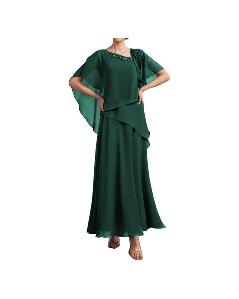 Mother of The Bride Dresses 2 Pieces Beaded Wedding Guest Dresses for Women Long Chiffon Mother of The Bride Dress Peacock $3...