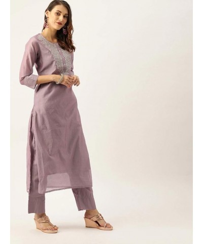 indian style party wear kurti set for women with dupatta kurta set for women Ready to Wear Mauve $31.24 Tops