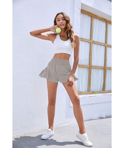 Womens High Waisted Shorts Athletic Running Shorts Workout Gym Quick Dry Flowy Shorts with Pockets Grey48 $12.25 Activewear