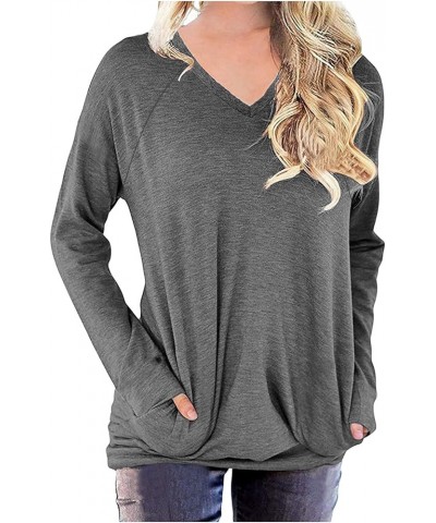 Oversized Tshirts Shirts for Women Long Sleeve Basic Shirt 2023 Teacher Outfit Solid Casual Crew Neck Tops Blouse 02 Gray $6....