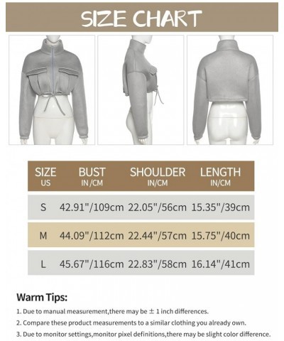 Womens Zip Up Cropped Jacket Stand Collar Long Sleeve Lightweight Short Bomber Jackets Coat Khaki $26.39 Jackets