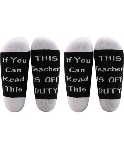 Teacher Appreciation Gifts Teacher Socks If You Can Read This Teacher Is Off Duty Socks End Of School Gift 2 Pairs/Set -Mid C...