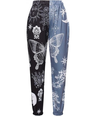 Women's Boho Hippie Harem Pants High Smocked Waist Printed Patchwork Sweatpants Yoga 90S Goth Baggy Casual Trousers Gray $12....