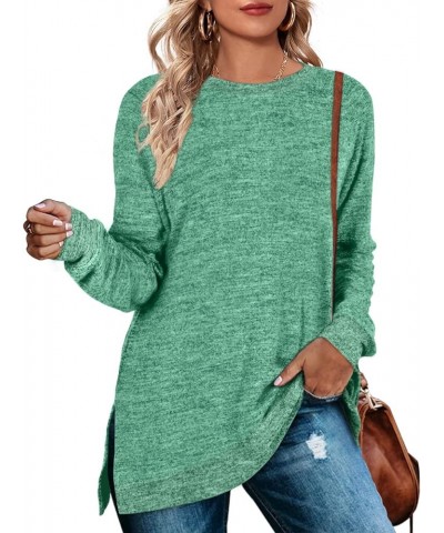 Women's Long Sleeve Sweatshirts Color Block Crewneck Sweaters Tunic Tops C-green $10.61 Hoodies & Sweatshirts