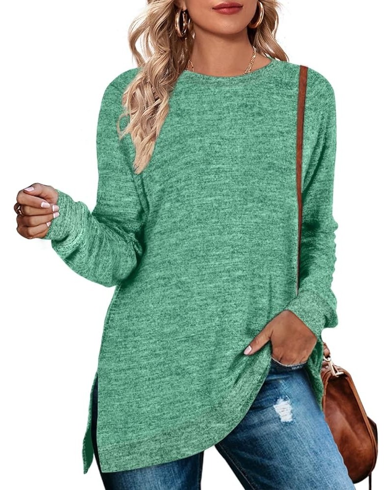 Women's Long Sleeve Sweatshirts Color Block Crewneck Sweaters Tunic Tops C-green $10.61 Hoodies & Sweatshirts