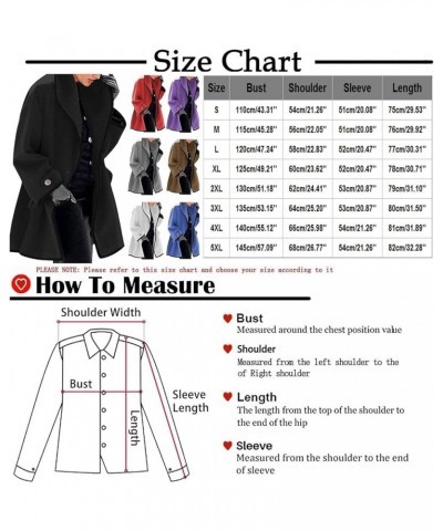 Women Casual Long Blazer Plaid Oversized Notched Collar Coat Button Blend Winter Trench Coat with Pockets M Black $16.81 Coats