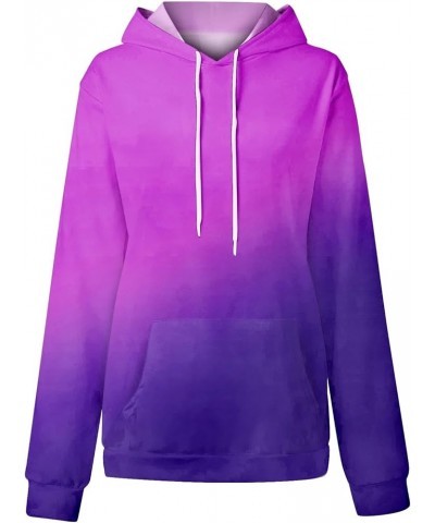 Hoodies For Women, Womens Fashion Casual Crewneck Sweatshirts Graphic Daily Long Sleeve Sweatshirts 4-light Purple $12.71 Hoo...