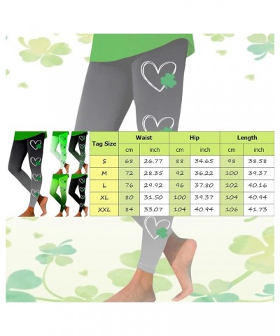 St Patricks Day Leggings for Women Shamrock Trousers Butt Lift Tummy Control Lucky Clover Yoga Pants 9008-jsxrthd-g-black $10...