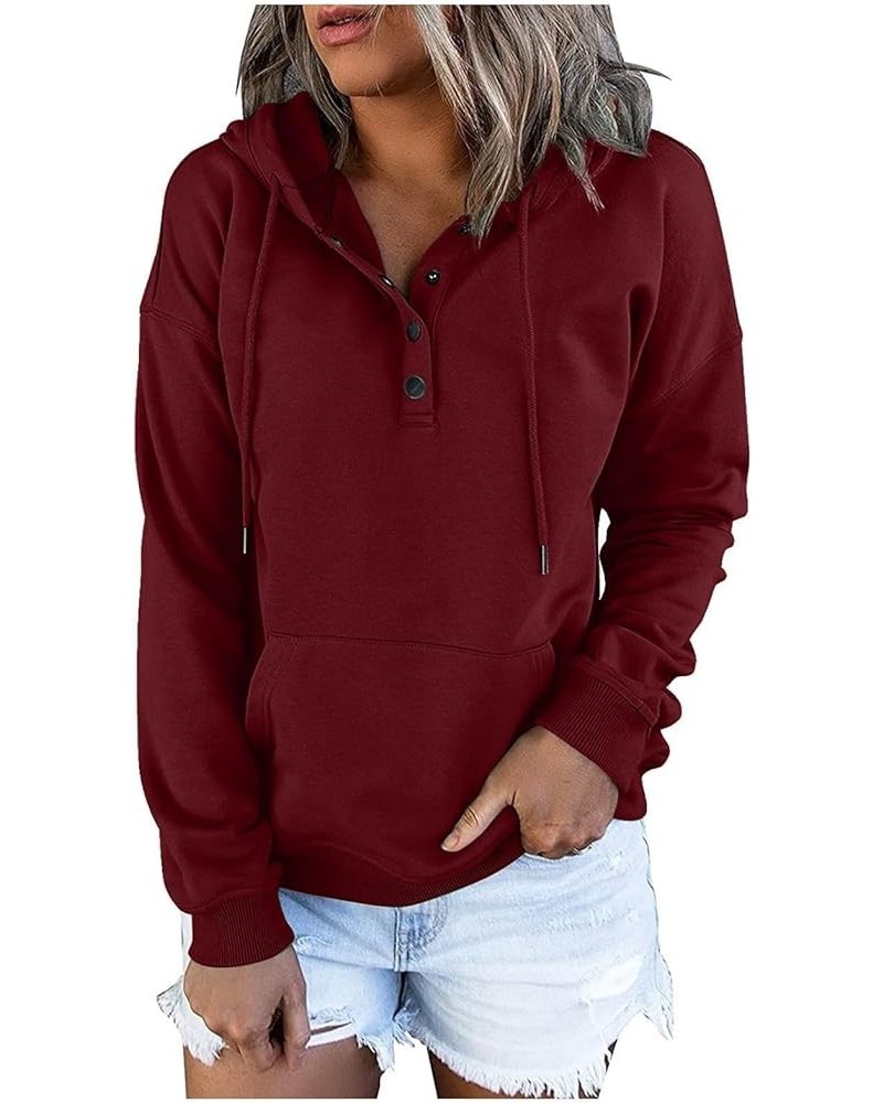 Women's Fall Sweatshirt 2023 Casual Fashion Solid Color Long Sleeve Pullover Hoodies Sweatshirts, S-2XL 1-wine $6.90 Hoodies ...