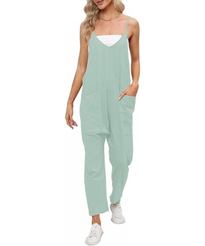 Womens Jumpsuits Dressy Womens Oversized Sleeveless Jumpsuits Spaghetti Strap Loose Overalls with Pocket Rompers Z5-green $2....