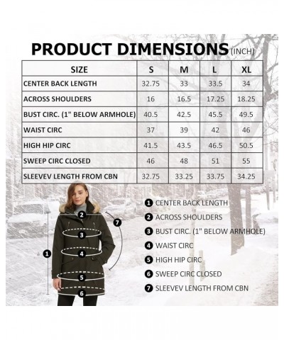 Women's Winter Coats, Thickened Warm Insulated Vegan Down Long Parka Jacket with Fur Faux Removable Hood Green $15.75 Jackets