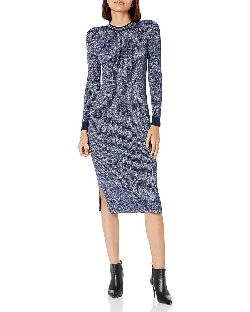 Rent The Runway Pre-Loved Lurex Knitted Midi Dres Blue $22.17 Dresses