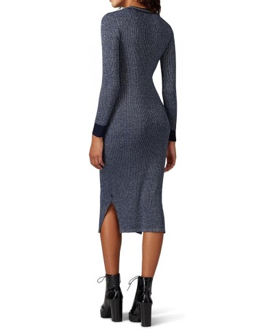 Rent The Runway Pre-Loved Lurex Knitted Midi Dres Blue $22.17 Dresses