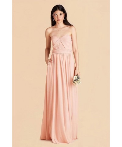 Infinity Chiffon Bridesmaid Dresses with Pockets Long Streamers Halter Strapless Pleated A Line Formal Gown Fuchsia $28.59 Dr...