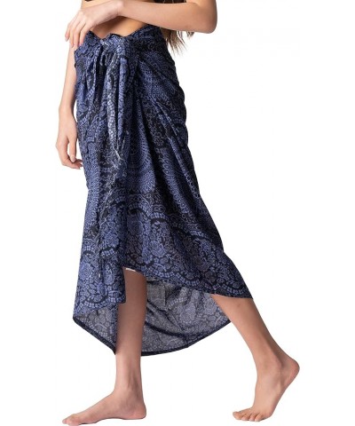 Womens Boho Skirt Sarong Wrap Maxi Skirts Tie Up Waist Beach Cover Up Blossom Navy $14.76 Swimsuits