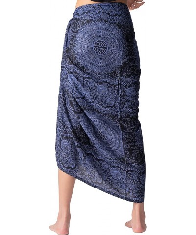 Womens Boho Skirt Sarong Wrap Maxi Skirts Tie Up Waist Beach Cover Up Blossom Navy $14.76 Swimsuits