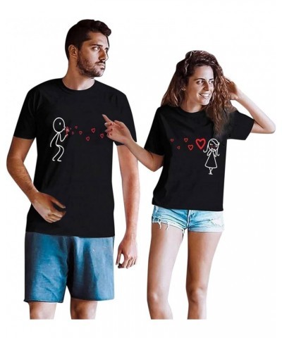 Matching Shirts for Couples Him and Her Casual Short Sleeve Love Printed Tees Tops Soft Comfy Matching Love Couples T Shirts ...