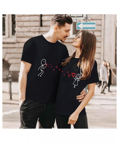 Matching Shirts for Couples Him and Her Casual Short Sleeve Love Printed Tees Tops Soft Comfy Matching Love Couples T Shirts ...