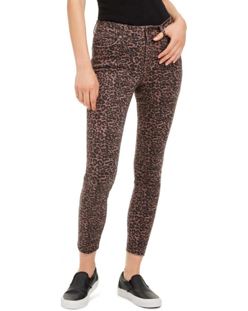 Womens Animal Print Mid-RSE Skinny Jeans Pink 7 $10.54 Jeans